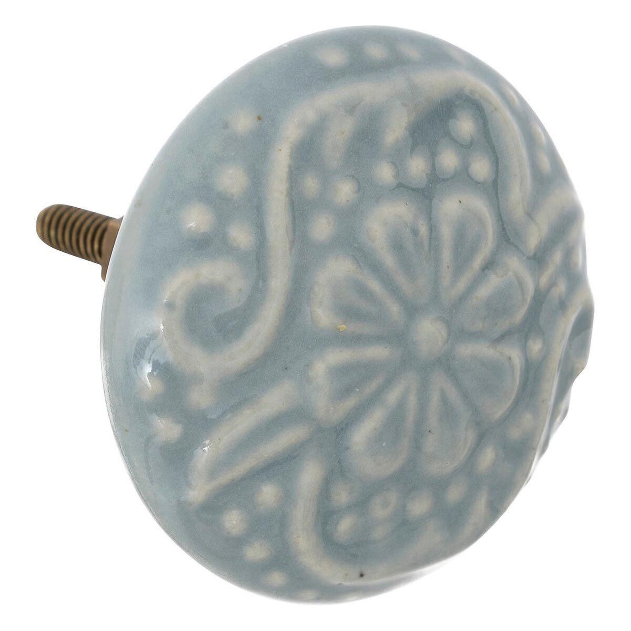 Voir la diapositive 2 : ATMOSPHERA Lot de 2 boutons de meuble  aniya  4cm bleu