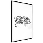 Paris Prix Affiche Murale Encadrée  Curly Pig. Coloris disponibles : Noir, Jaune