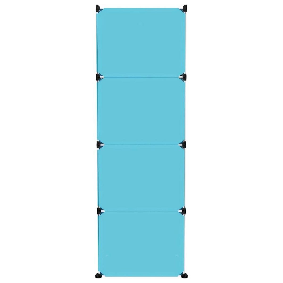 VIDAXL Armoire de rangement pour enfants avec 12 cubes Bleu PP