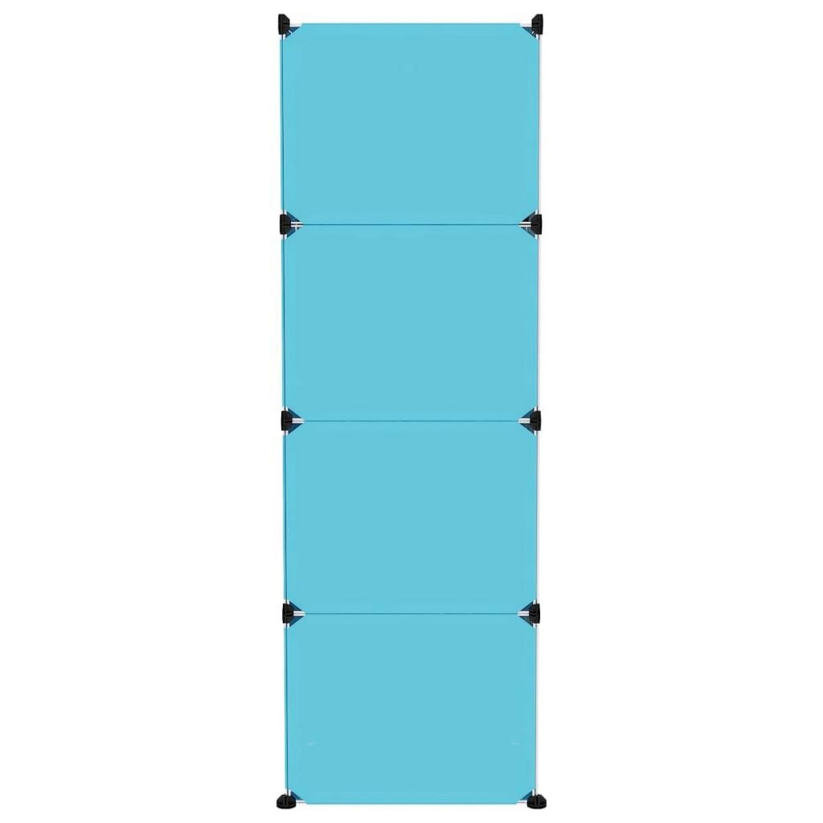 VIDAXL Armoire de rangement pour enfants avec 12 cubes Bleu PP