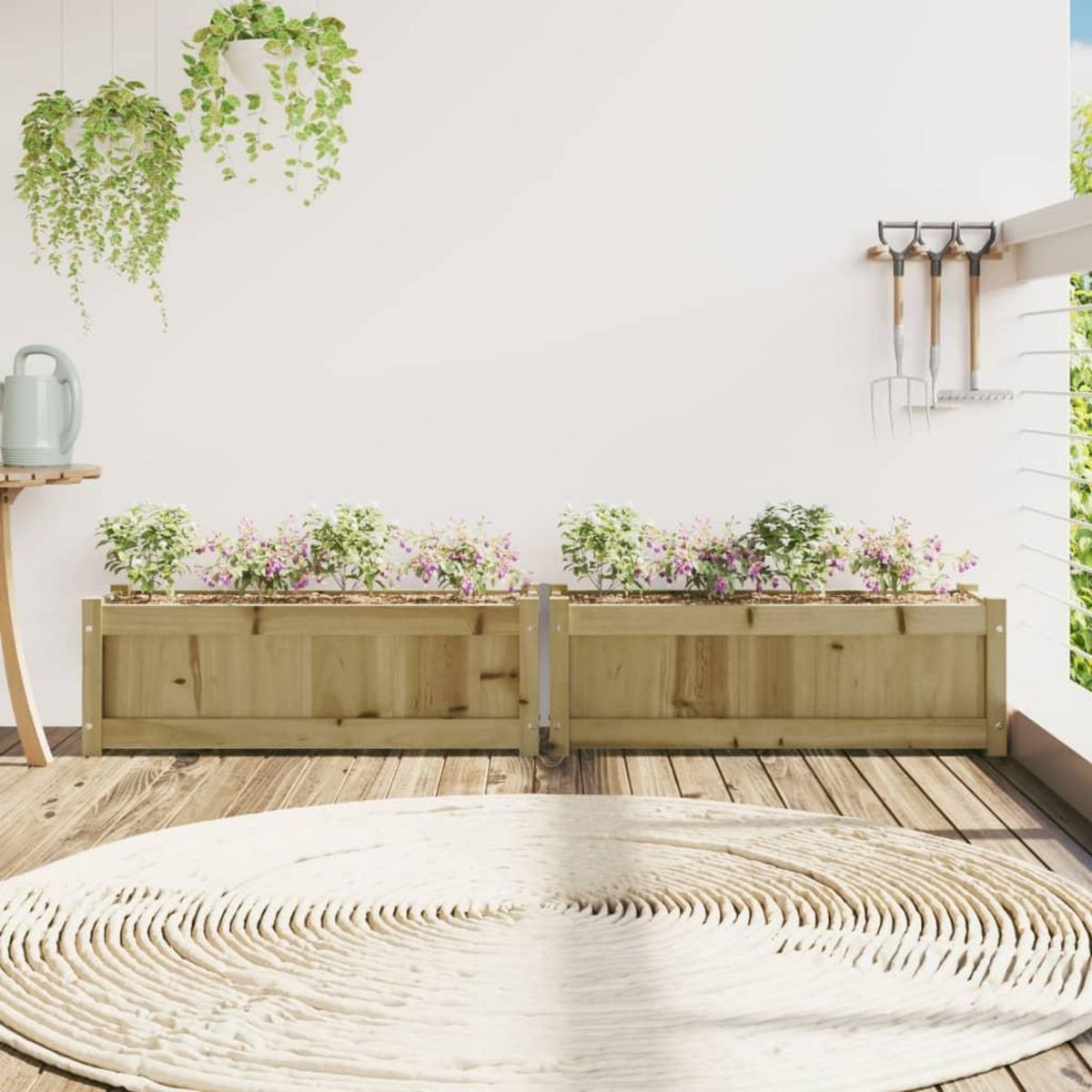 VIDAXL Jardinieres 2 pcs bois de pin impregne