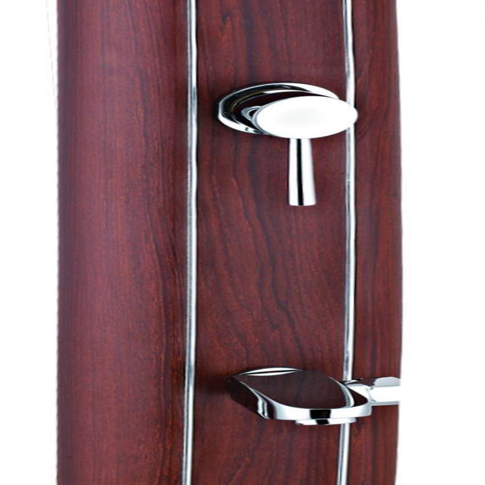 GRE Douche solaire aluminium carrée aspect bois 32 litres