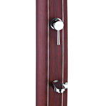 GRE Douche solaire aluminium carrée aspect bois 32 litres