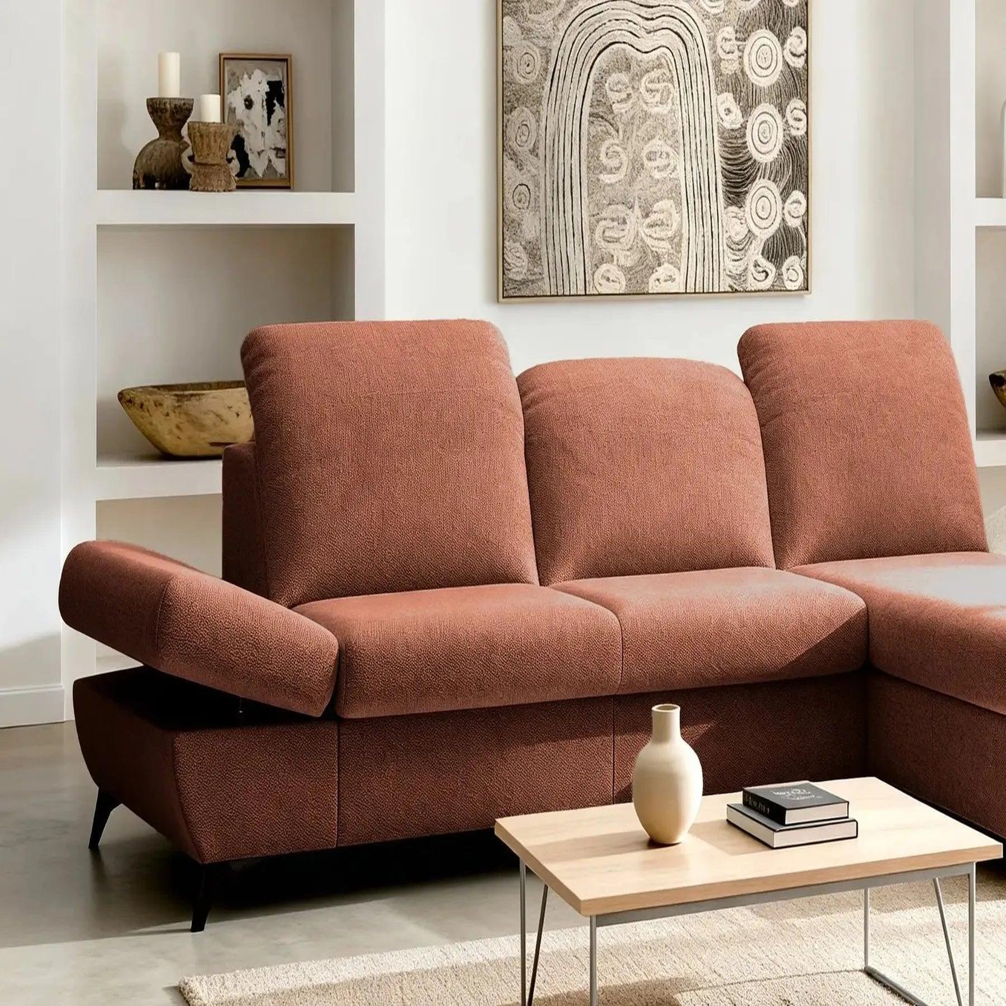 Voir la diapositive 3 : CASANOVA PARIS Livia - canapé d'angle convertible tissu chiné
