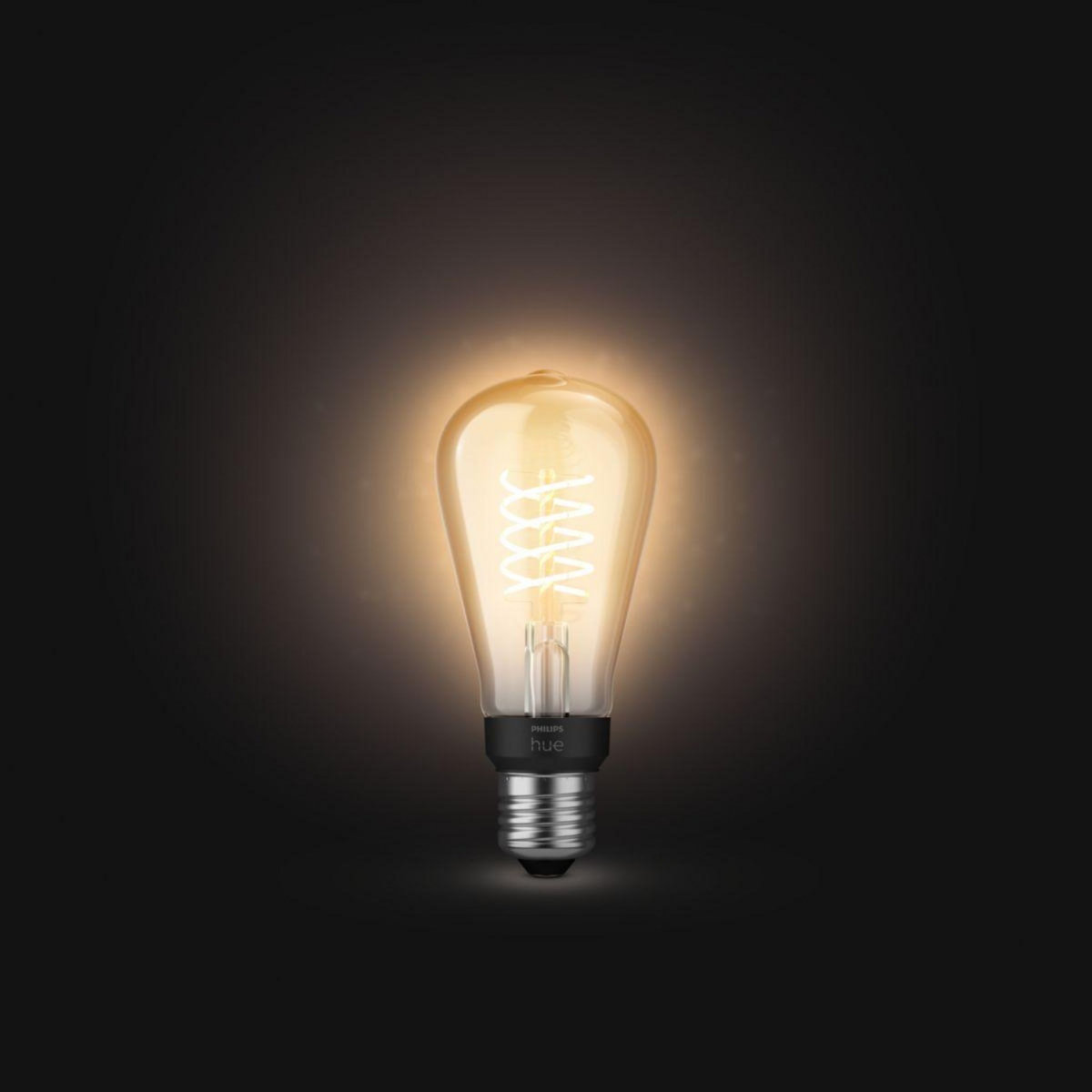 Philips Ampoule LED connectée HUE White E27 9W Filament Edison