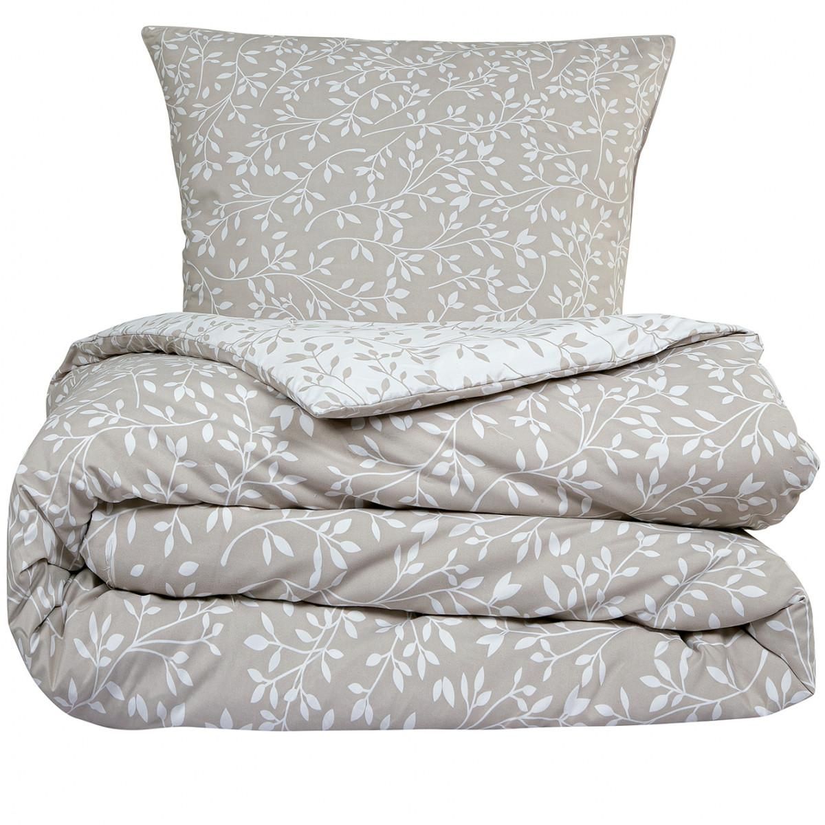 FUTURE HOME Parure de lit double feuillage en microfibre lavée