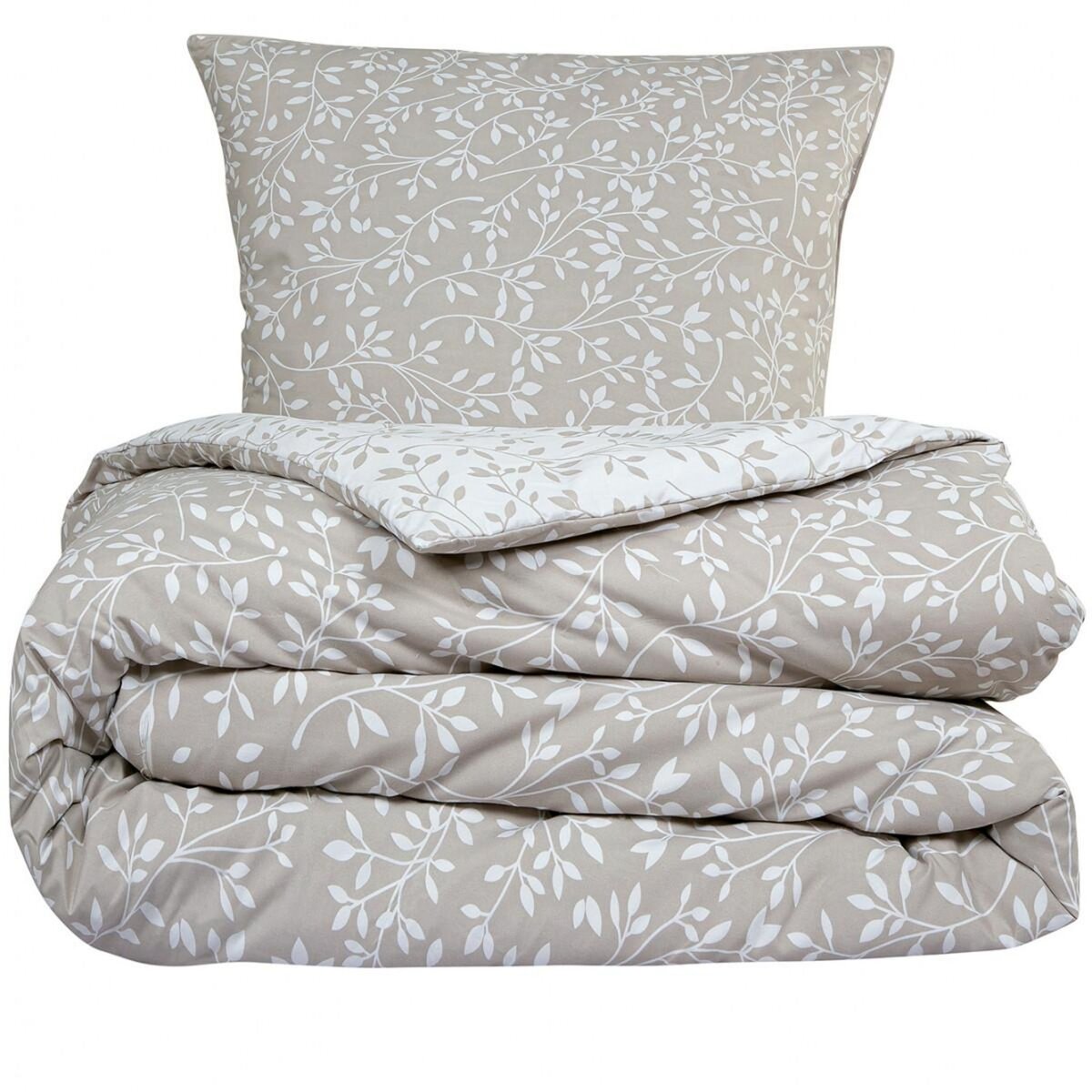 FUTURE HOME Parure de lit double feuillage en microfibre lavée