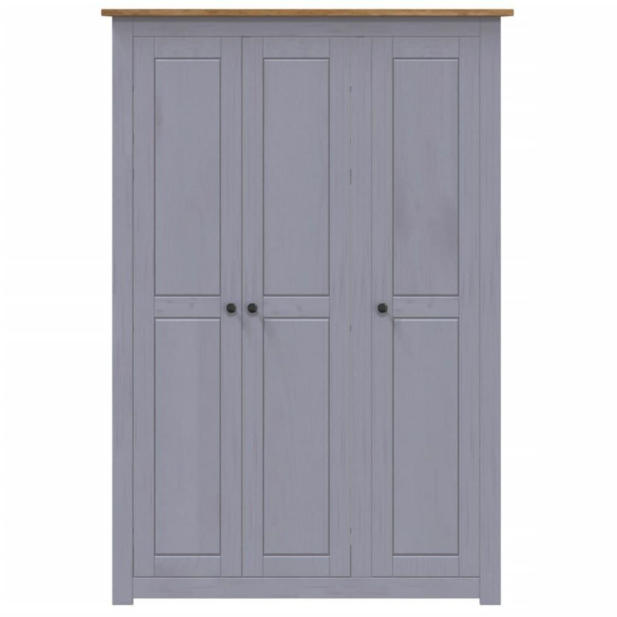 VIDAXL Garde-robe 3 portes Gris 118x50x171,5 cm Pin Assortiment Panama