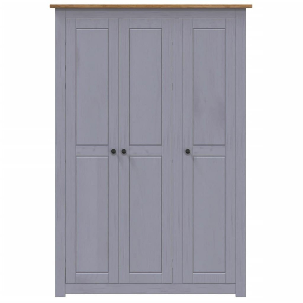 VIDAXL Garde-robe 3 portes Gris 118x50x171,5 cm Pin Assortiment Panama