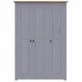 Voir la diapositive 4 : VIDAXL Garde-robe 3 portes Gris 118x50x171,5 cm Pin Assortiment Panama