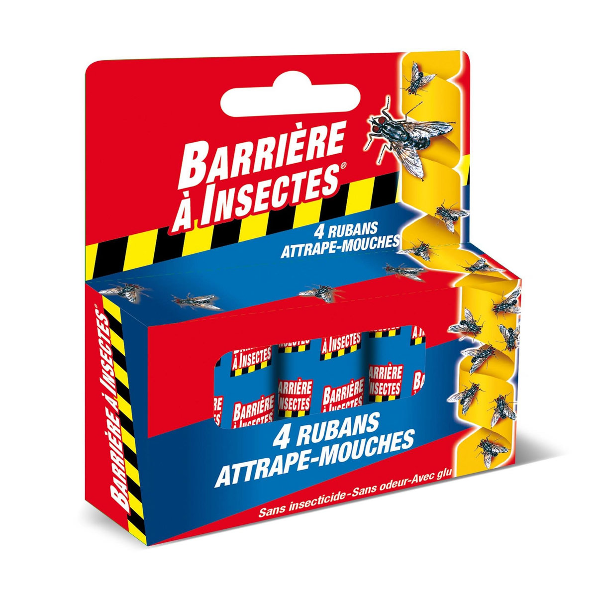 BARRIERE A INSECTES Ruban Attrape-Mouches 4 rouleaux sans insecticide Barrière à Insectes