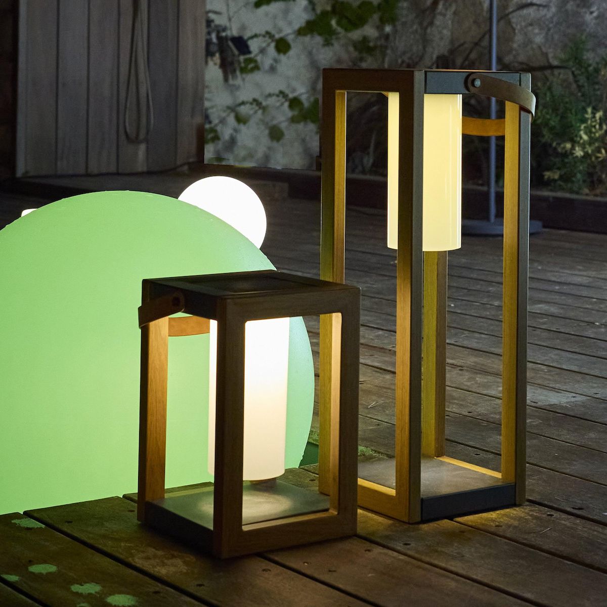 Lumisky Lanterne solaire SERAPHINA Bois Aluminium H58 cm