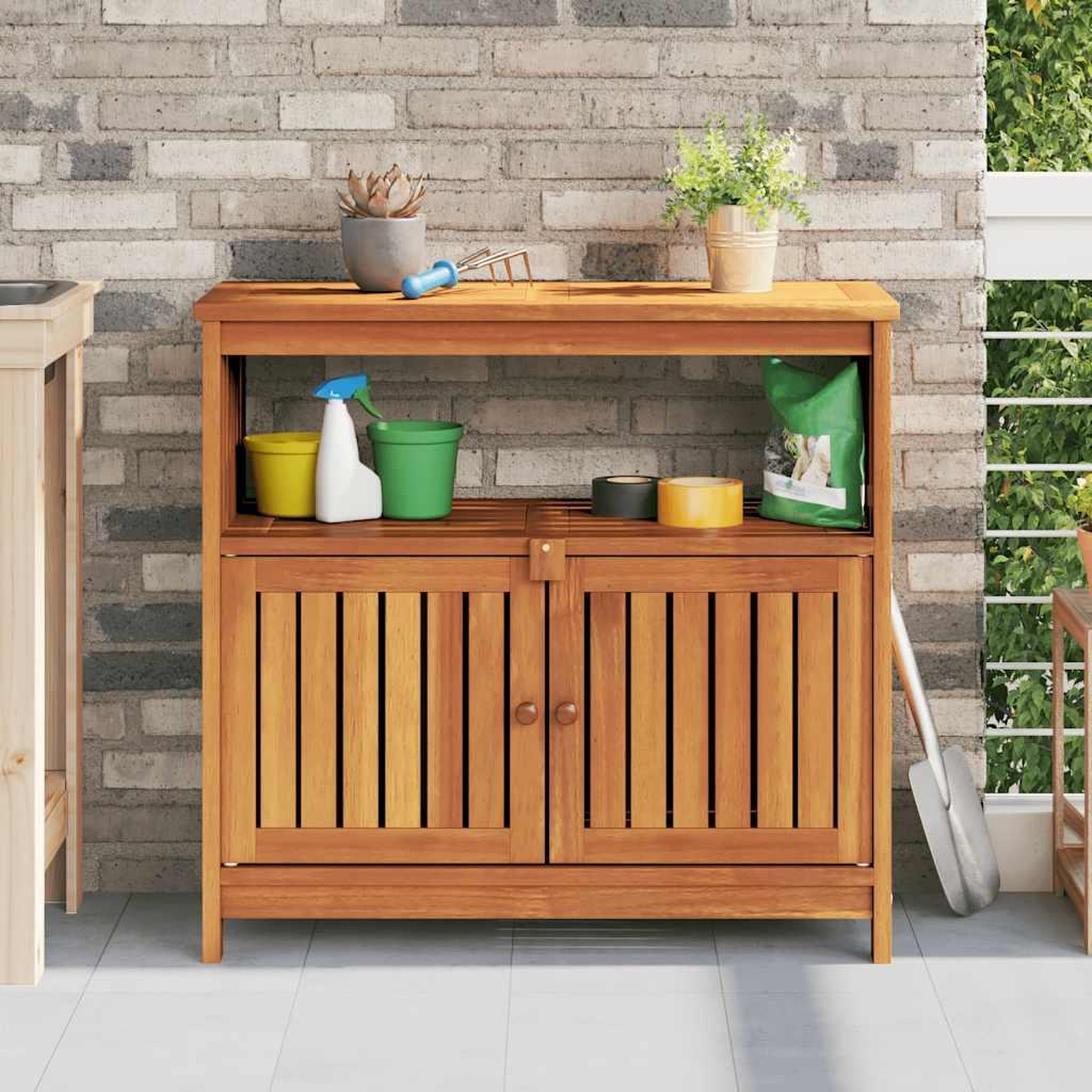 Voir la diapositive 1 : VIDAXL Table console de jardin 80x35x75 cm bois massif d'acacia
