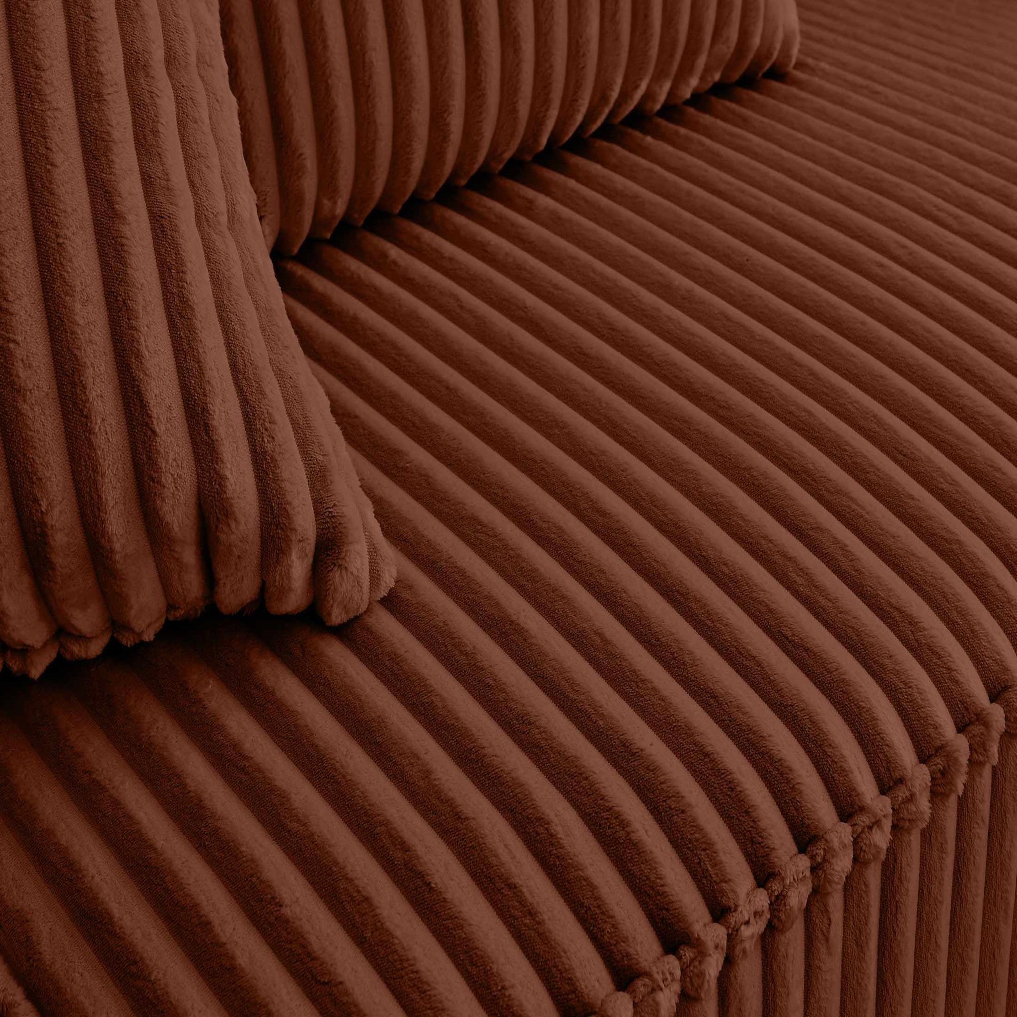 Voir la diapositive 6 : LISA DESIGN Colombine - canapé modulable d'angle droit - 5 places - en velours côtelé grosses côtes