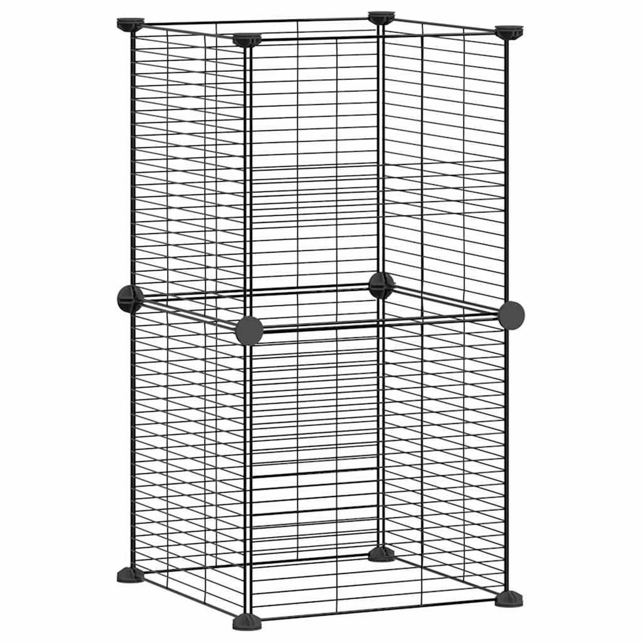Voir la diapositive 2 : VIDAXL Cage animaux de compagnie a 8 panneaux Noir 35x35 cm Acier