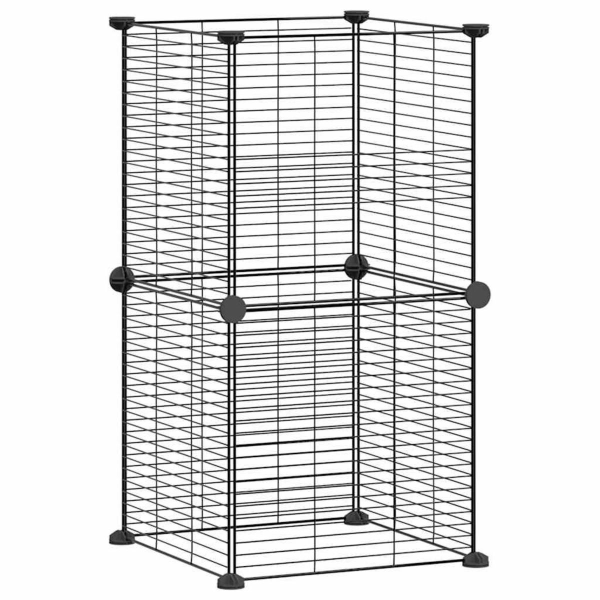 VIDAXL Cage animaux de compagnie a 8 panneaux Noir 35x35 cm Acier