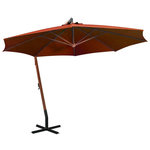 VIDAXL Parasol de jardin suspendu avec mat terre cuite bois de sapin