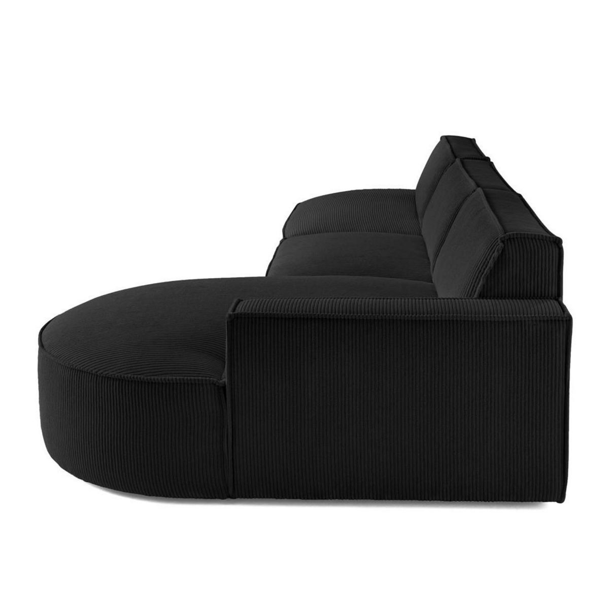 LISA DESIGN Spiaggia - canapé d'angle droit - forme arrondie - 5 places - en velours côtelé