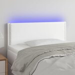 VIDAXL Tete de lit a LED Blanc 100x5x78/88 cm Similicuir