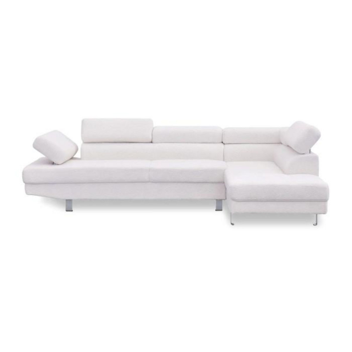 Paris Prix Canapé d'Angle Droit Bouclette  Têtière  260cm Crème