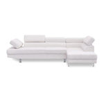 Paris Prix Canapé d'Angle Droit Bouclette  Têtière  260cm Crème