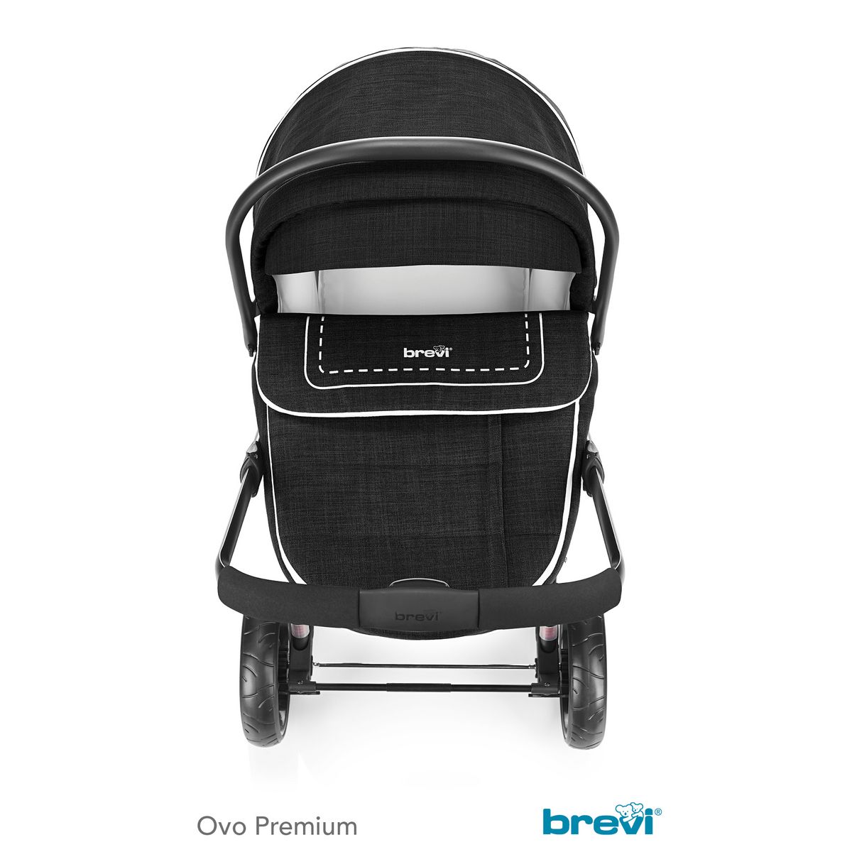 BREVI Poussette Combiné Trio Ovo premium - black mélange