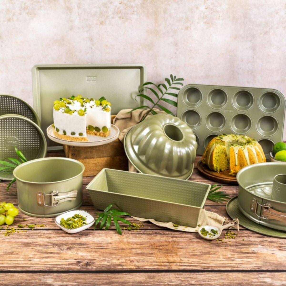 ZENKER Ensemble de 3 moules à gâteaux de 18 à 30 cm Zenker Green Vision