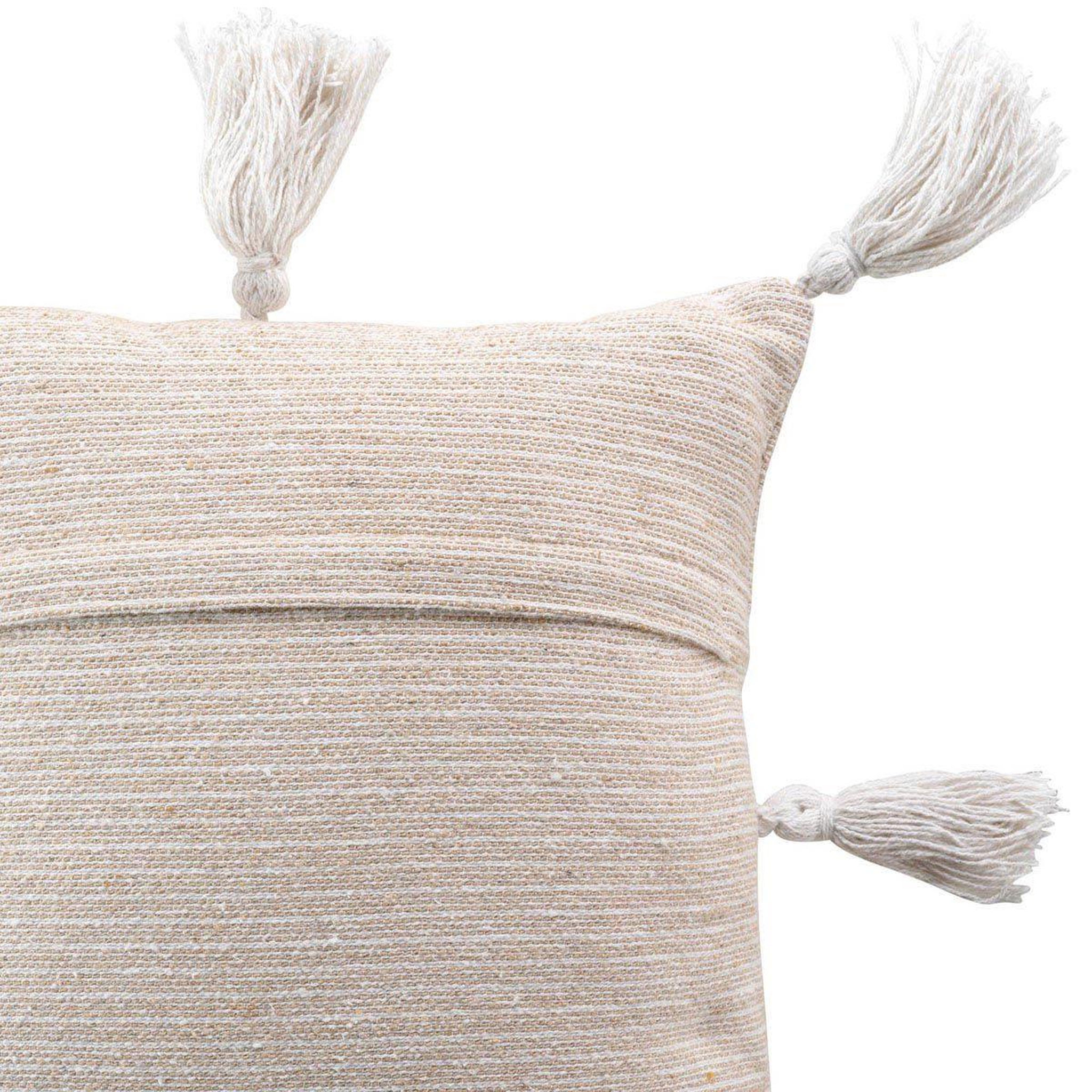 Voir la diapositive 3 : Douceur d'Intérieur Housse de coussin à pompons  ines  40x40cm beige