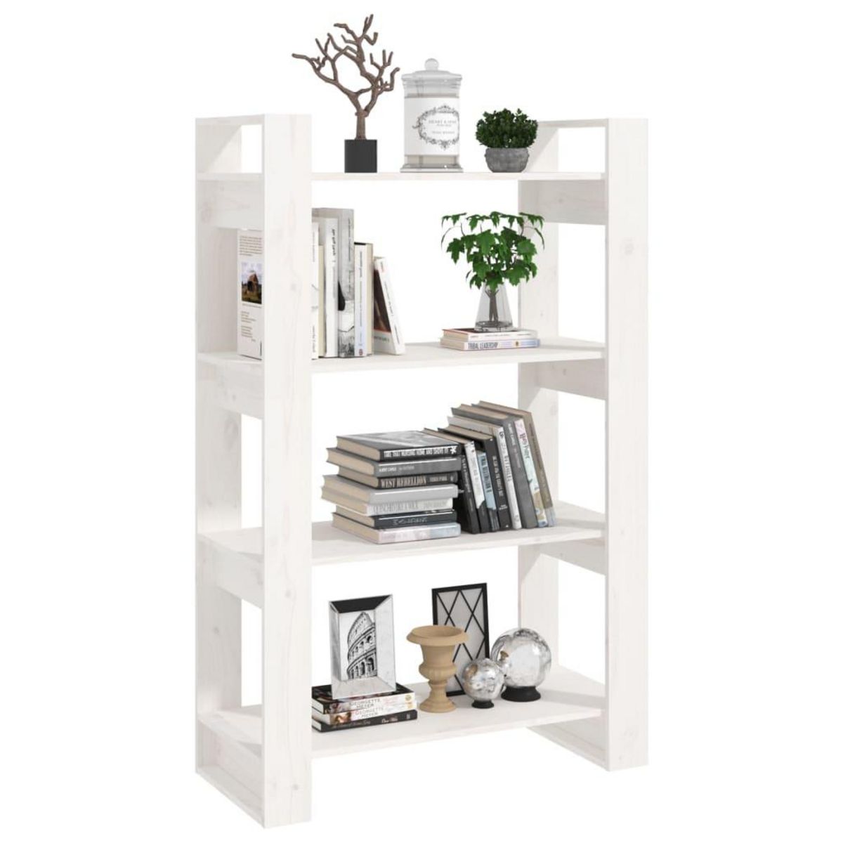 VIDAXL Bibliotheque/Separateur de piece Blanc 80x35x125 cm Pin massif
