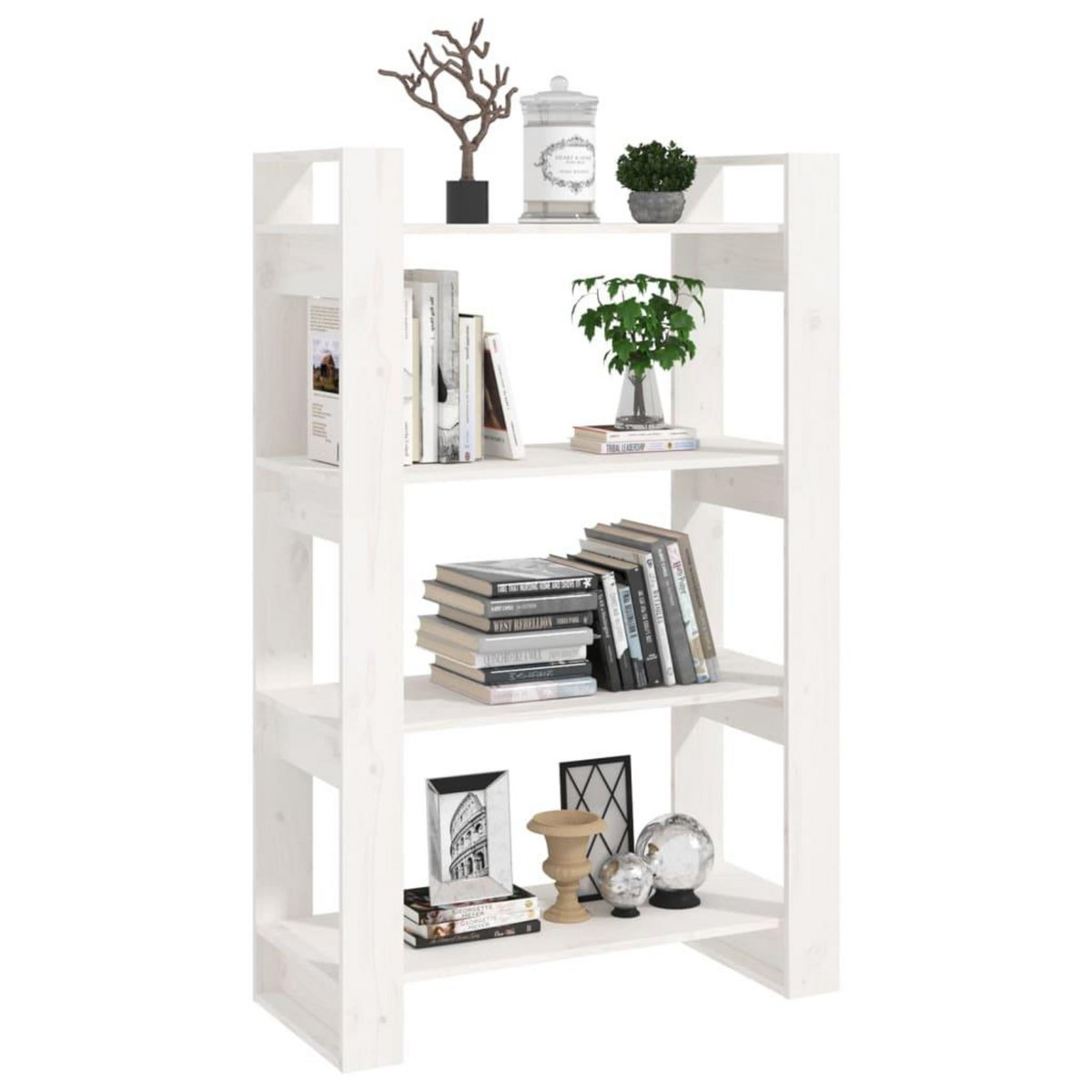 VIDAXL Bibliotheque/Separateur de piece Blanc 80x35x125 cm Pin massif
