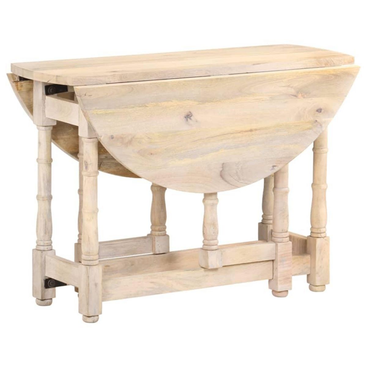 VIDAXL Table a manger Rond 110x76 cm Bois de manguier massif