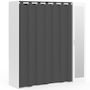 Voir la diapositive 5 : ID MARKET Dressing extensible MERYL 145/170 x 50 x 180 cm blanc avec étagères + double penderie + miroir + rideau gris