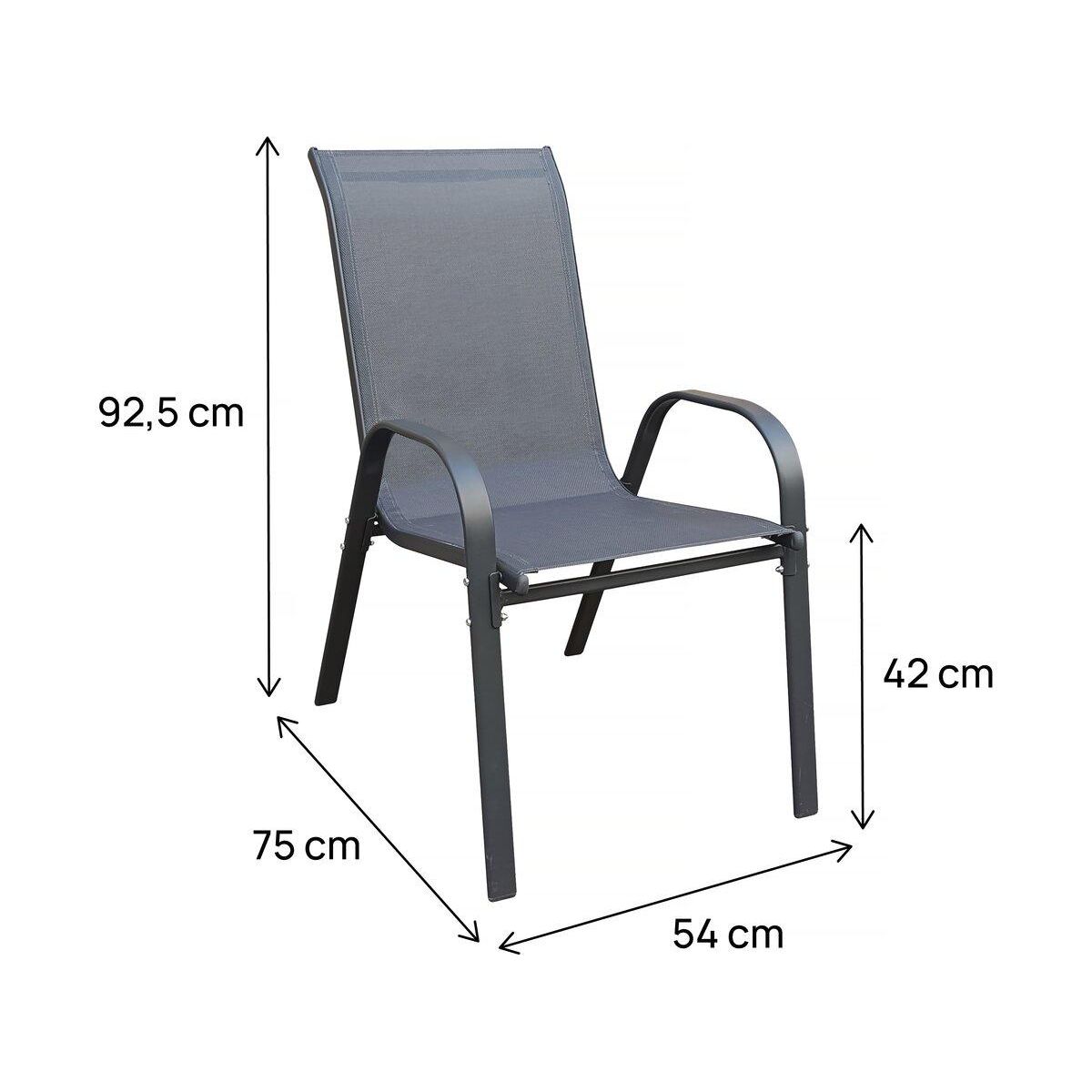 Habitat et Jardin Fauteuil jardin textilène  Cordoba  - Phoenix - Lot de 2 - Anthracite