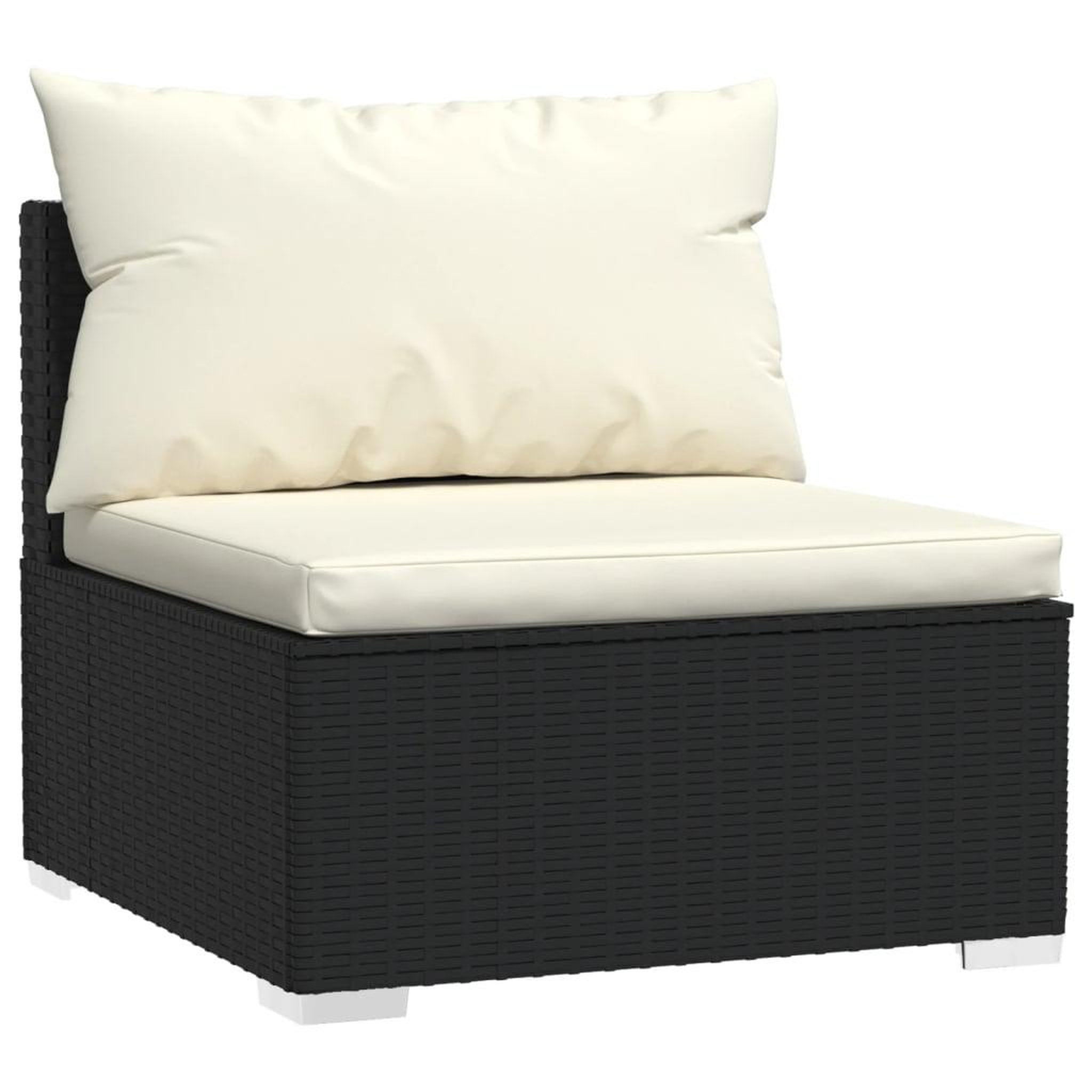Voir la diapositive 5 : VIDAXL Salon de jardin 10 pcs avec coussins Resine tressee Noir
