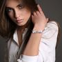 Voir la diapositive 2 : SC CRYSTAL Bracelet de charms perles roses et acier SC Crystal