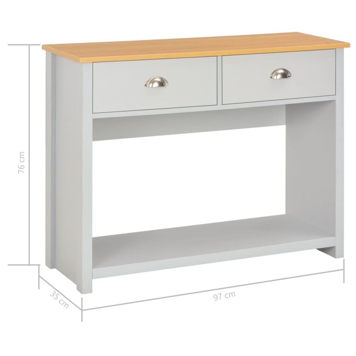 VIDAXL Table console Gris 97 x 35 x 76 cm