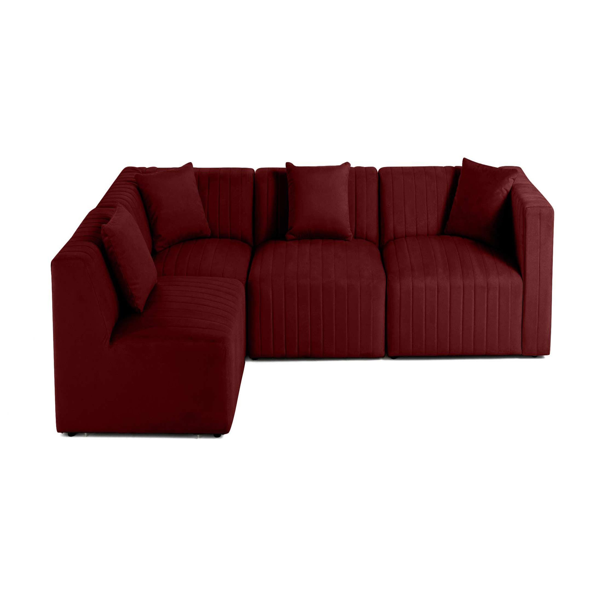 Voir la diapositive 1 : BEST MOBILIER Nova - canapé modulable d'angle gauche - 5 places - en velours