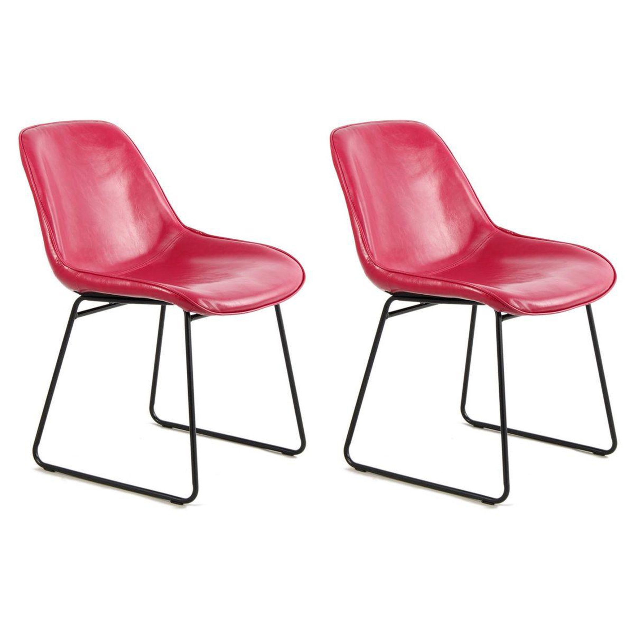 Voir la diapositive 1 : Paris Prix Lot de 2 chaises design  cora  81cm rose