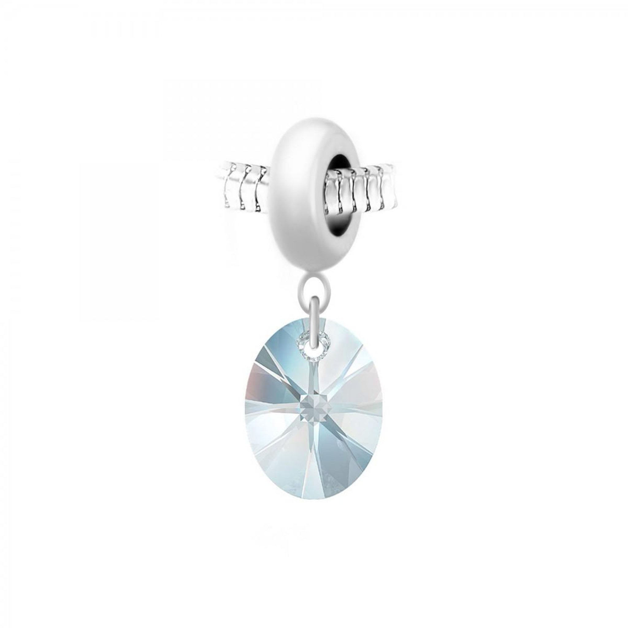 SC CRYSTAL Charm perle en acier SC Crystal orné de Cristaux scintillants