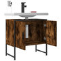 Voir la diapositive 4 : VIDAXL Armoire lavabo de salle de bain chene fume 60x33x60 cm