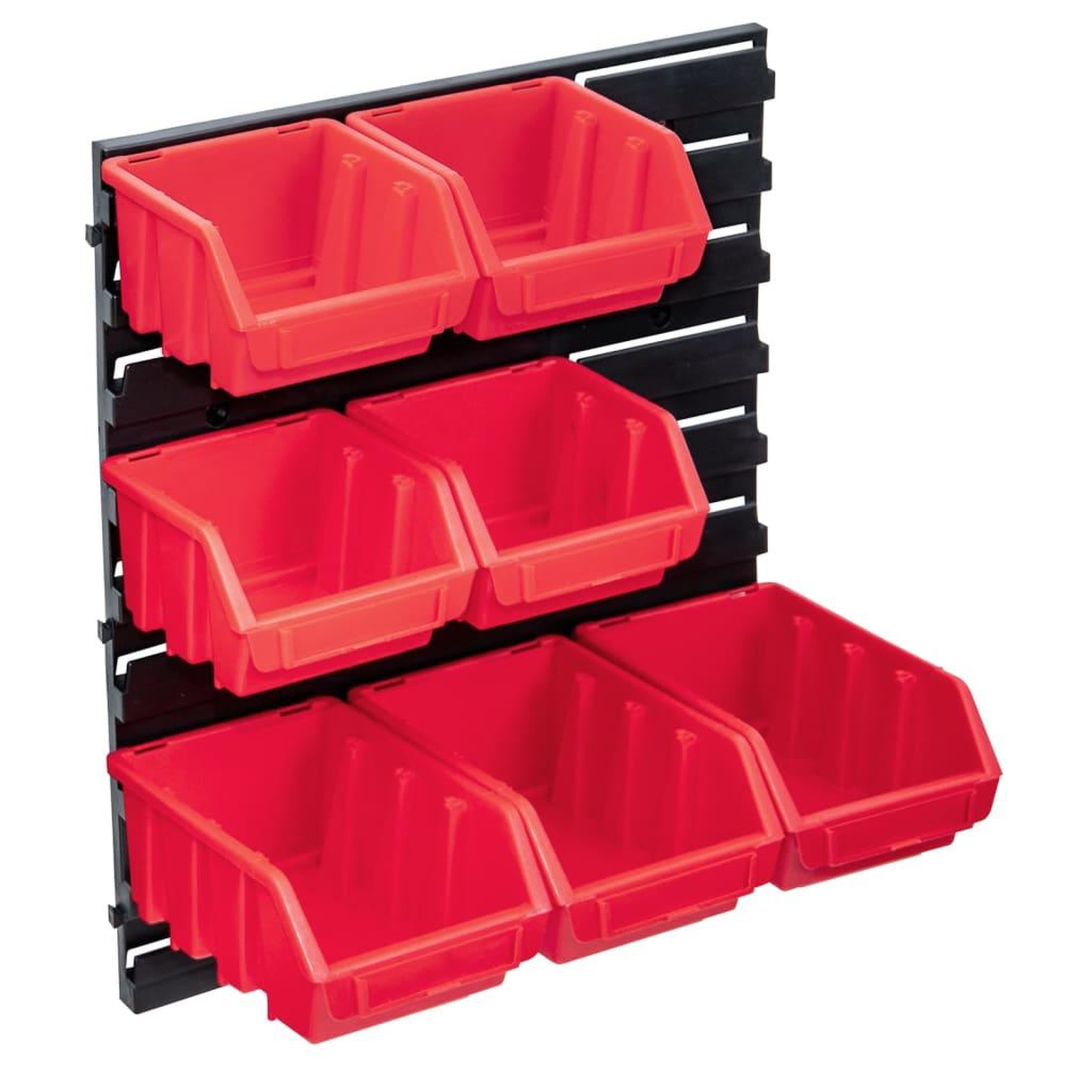 Voir la diapositive 1 : VIDAXL Kit de bacs de stockage avec panneau mural 8 pcs Rouge et noir