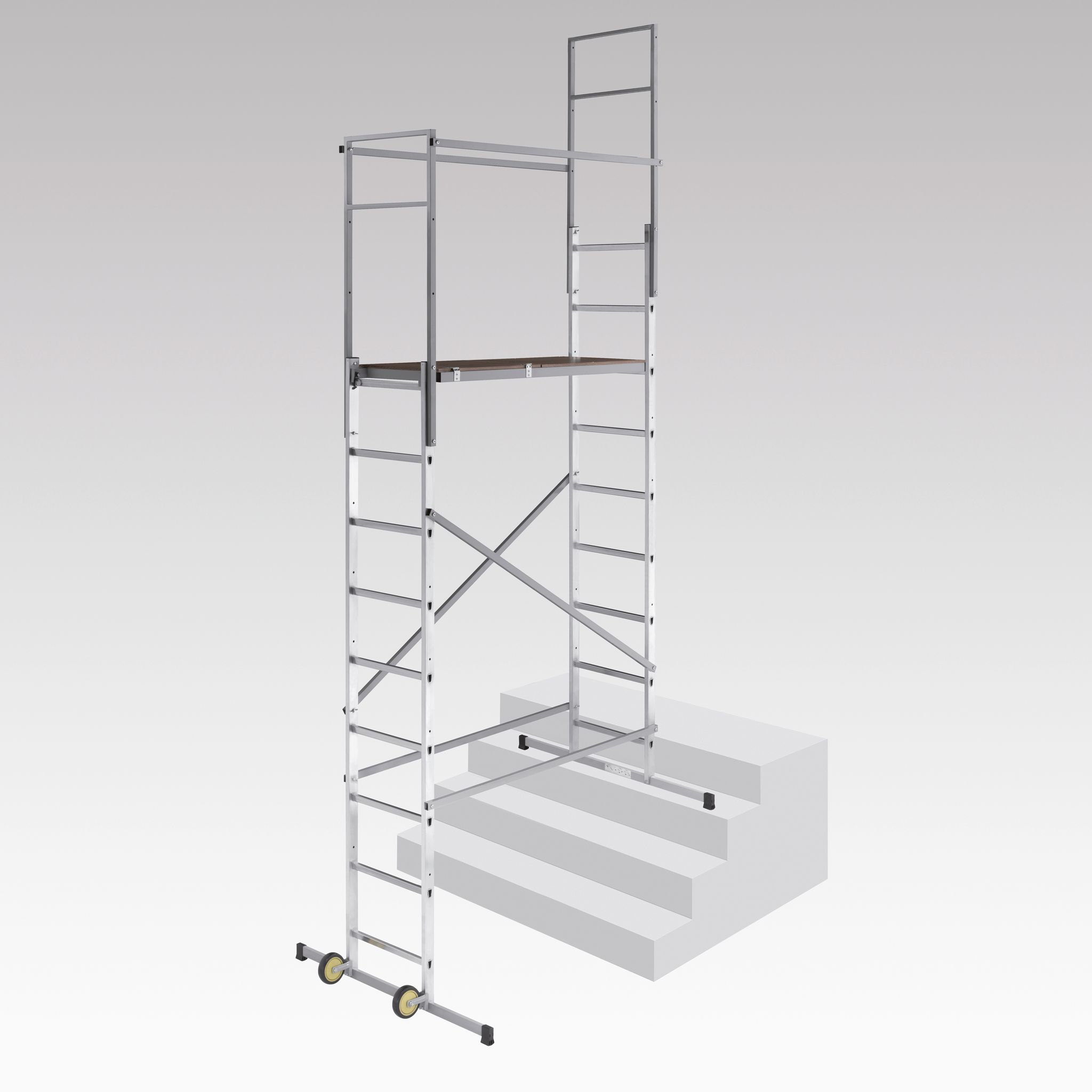 HAILO Echafaudage roulant d'escalier 5m en aluminium - HOBBYSTEP H5