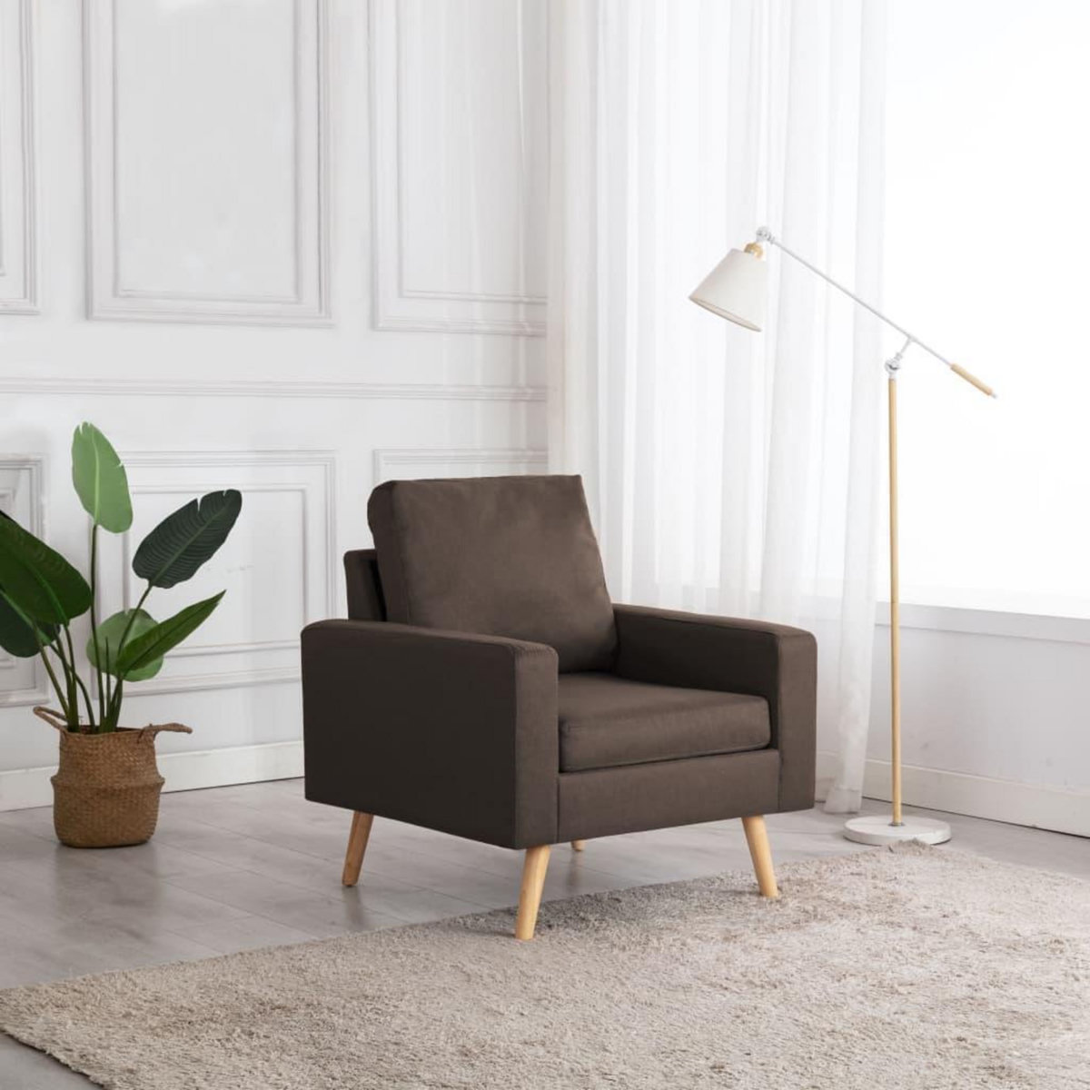 VIDAXL Fauteuil marron tissu