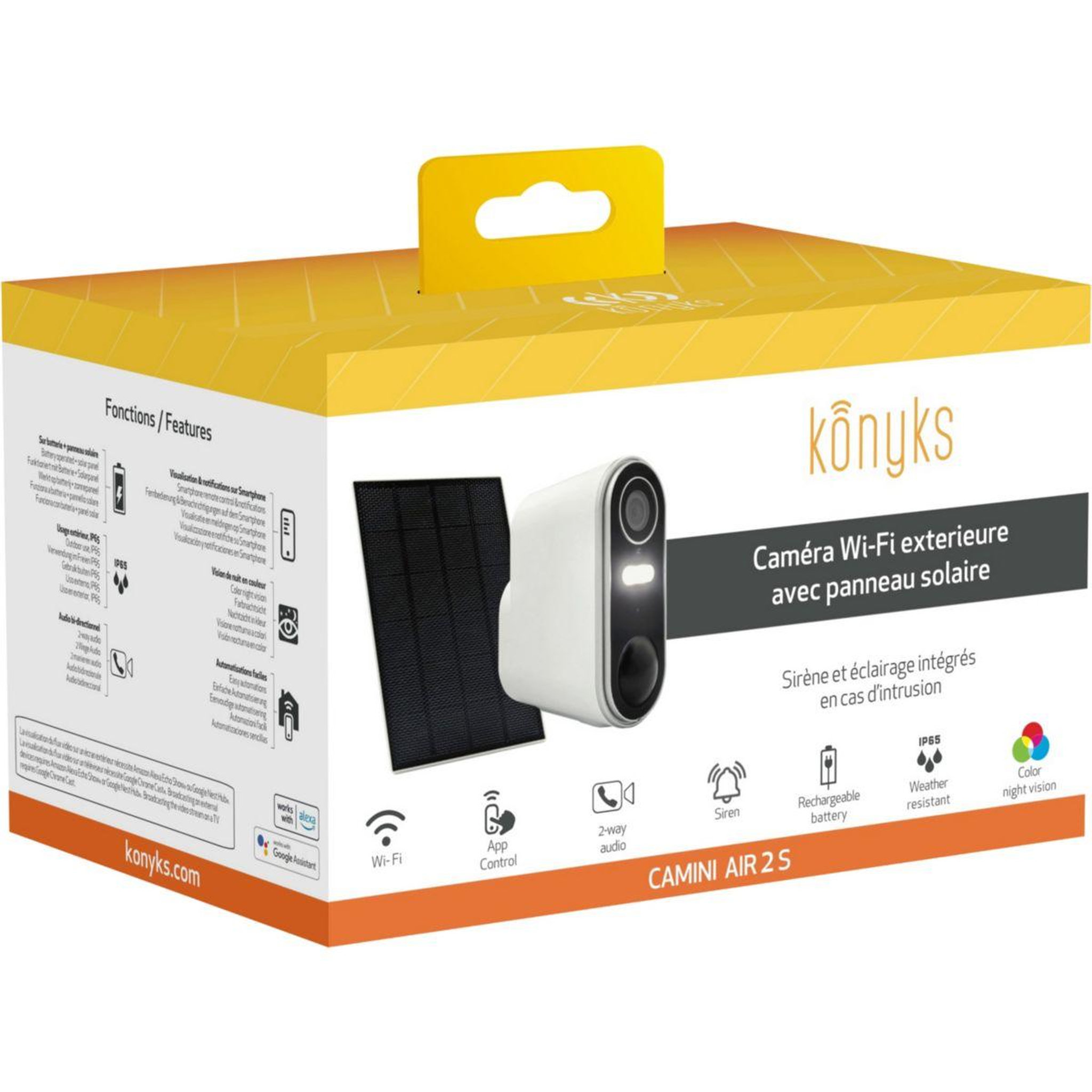Voir la diapositive 3 : KONYKS Caméra de surveillance Wifi Camini Air 2 Solar