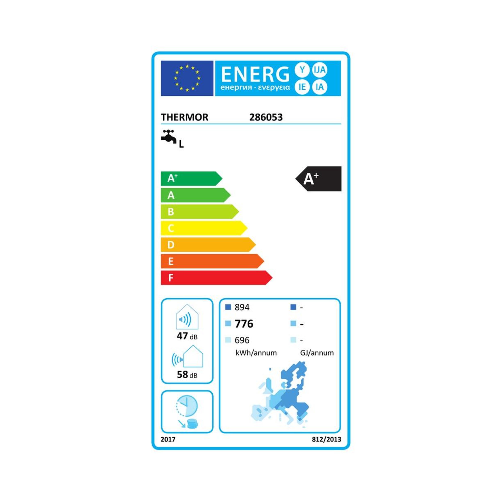 Voir la diapositive 3 : Thermor Chauffe-eau thermodynamique 1500w 200l blanc - 286053