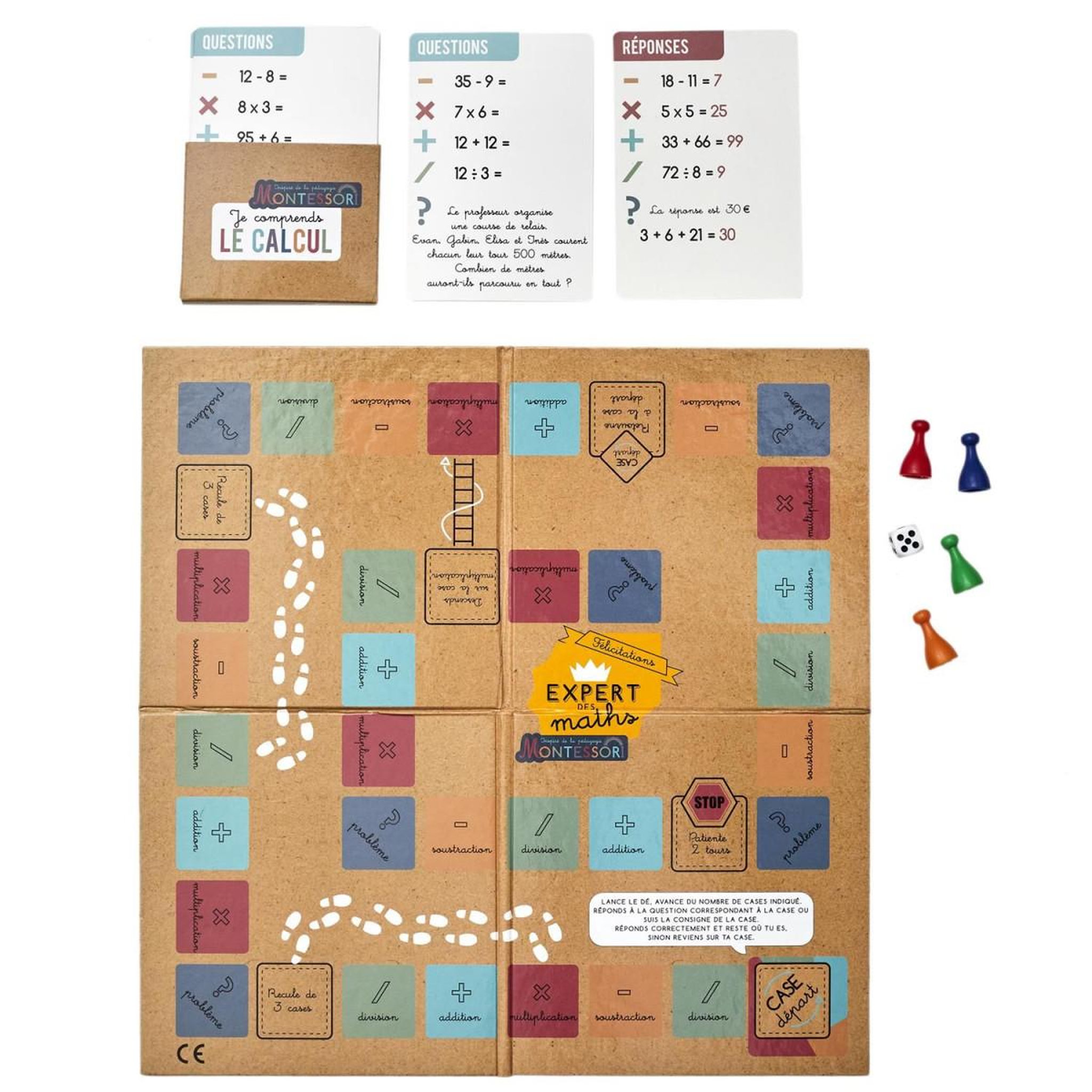 Voir la diapositive 4 : Jeux 2 momes Jeu de l'oie  je comprends les maths  30cm multicolore