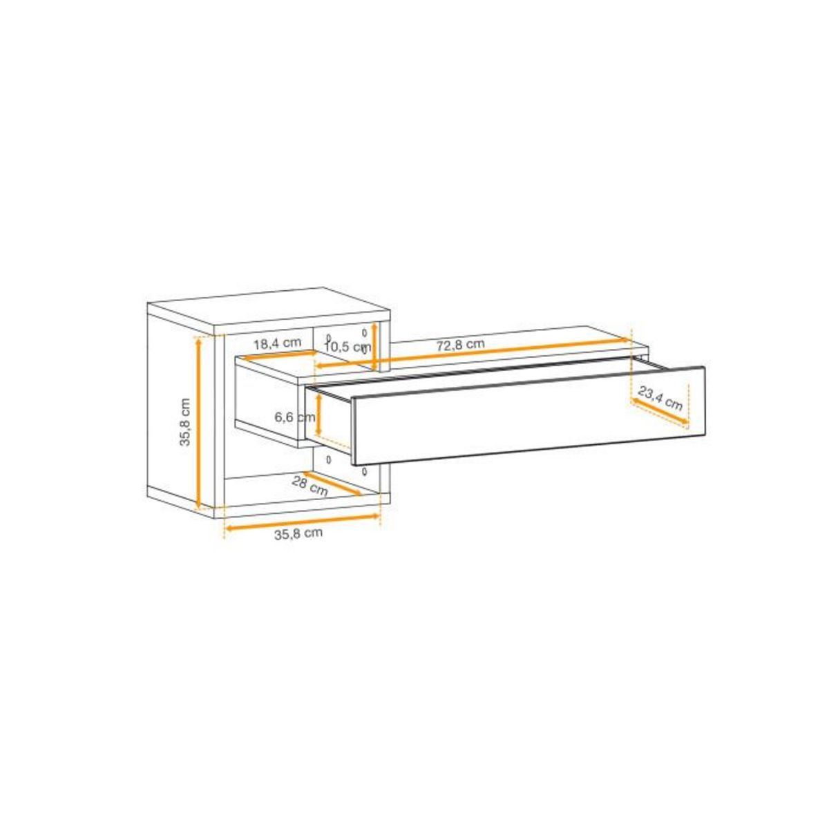 Paris Prix Étagère Murale & Tiroir  Easy  100cm Naturel