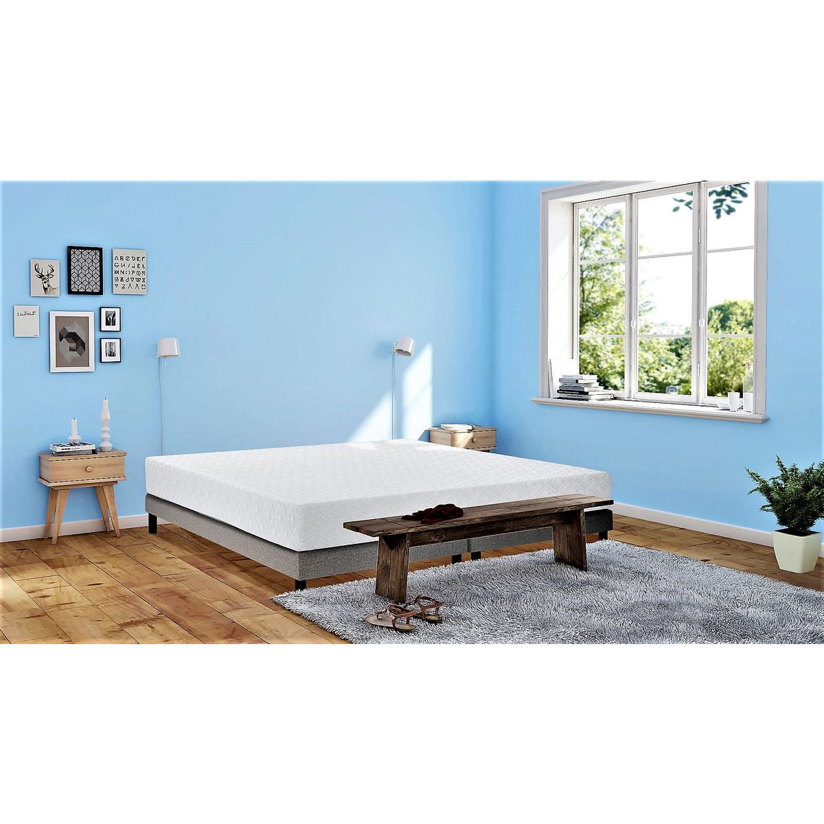 Excellence Collection Matelas accueil 8cm mémoire de forme + mousse Haute Résilience 40 kg/m3 140x190cm LUX