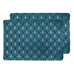 HABITABLE Lot de 2 sets de table motif géométrique avec encre métallique OTTO - 30 x 45 cm - Or et vert
