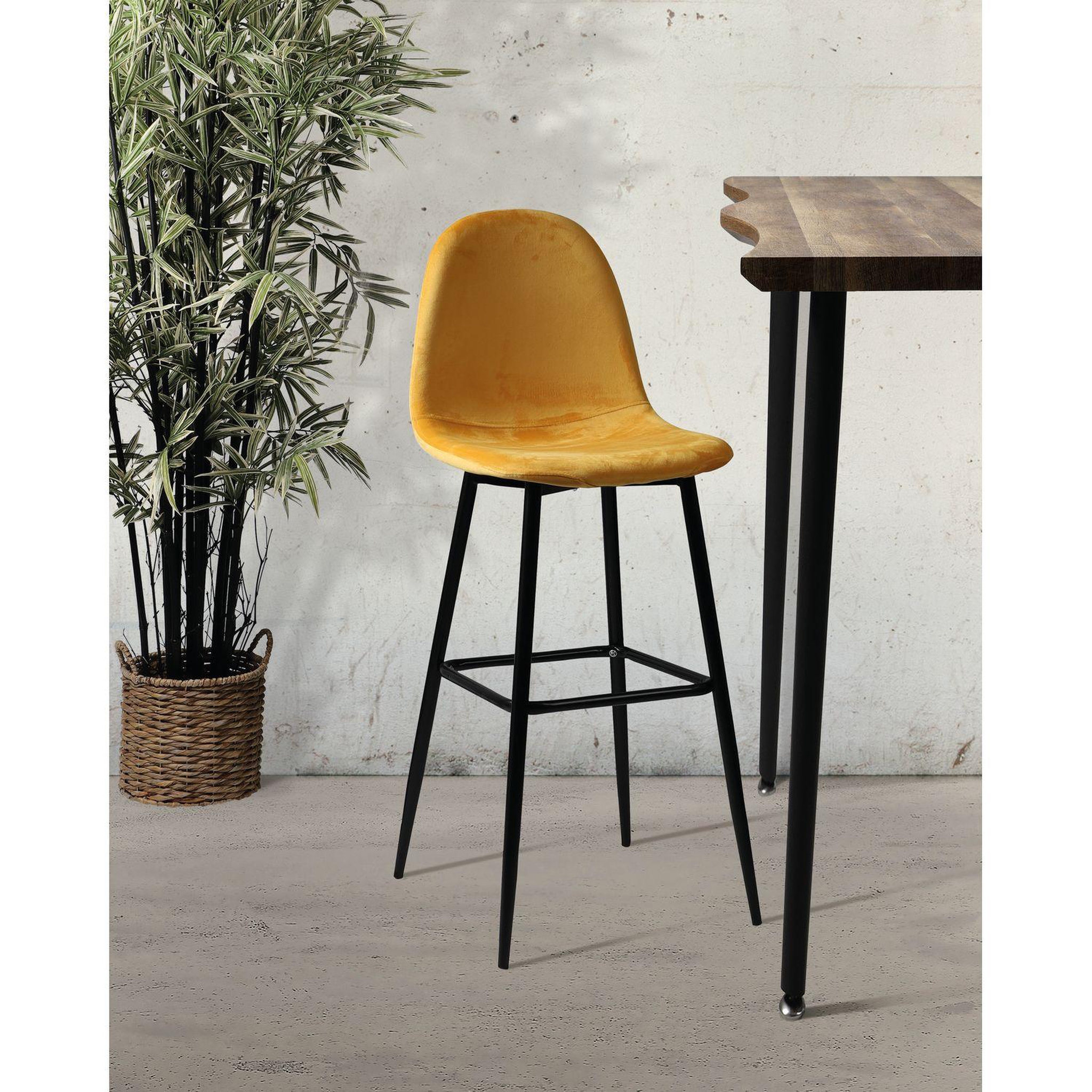Voir la diapositive 2 : DIVERS Tabouret de bar en velours vintage inoui